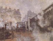 Claude Monet Le Pont de I'Europe,Gate Sate Saint-Lazare (mk09) Sweden oil painting artist
